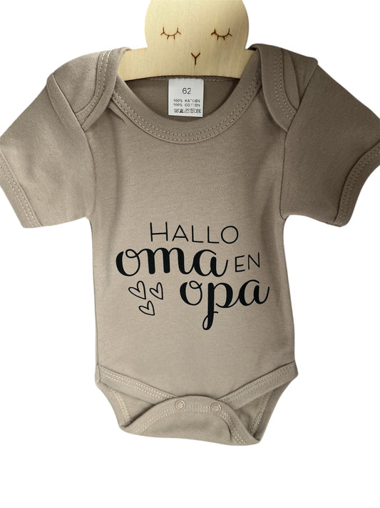 Zwangerschapsaankondiging, romper oma en opa