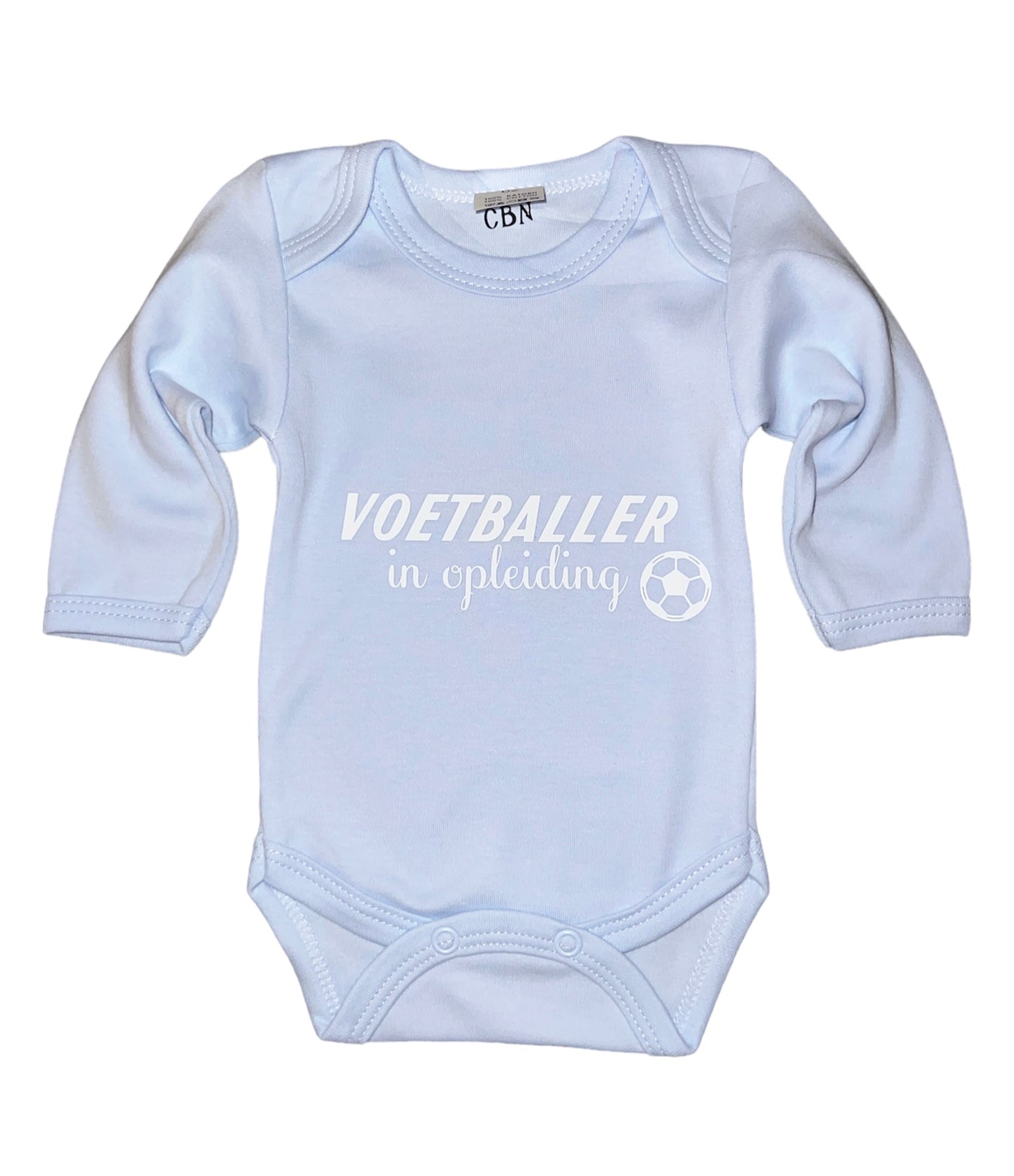 Baby romper met tekst - voetballer in opleiding