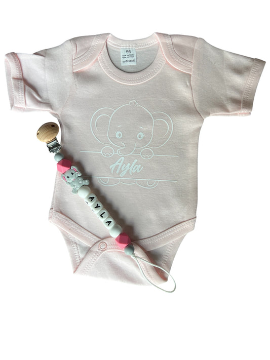 Baby romper met naam - Olifant