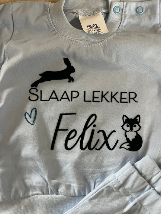 Gepersonaliseerde pyjama slaap lekker met naam - bosdieren
