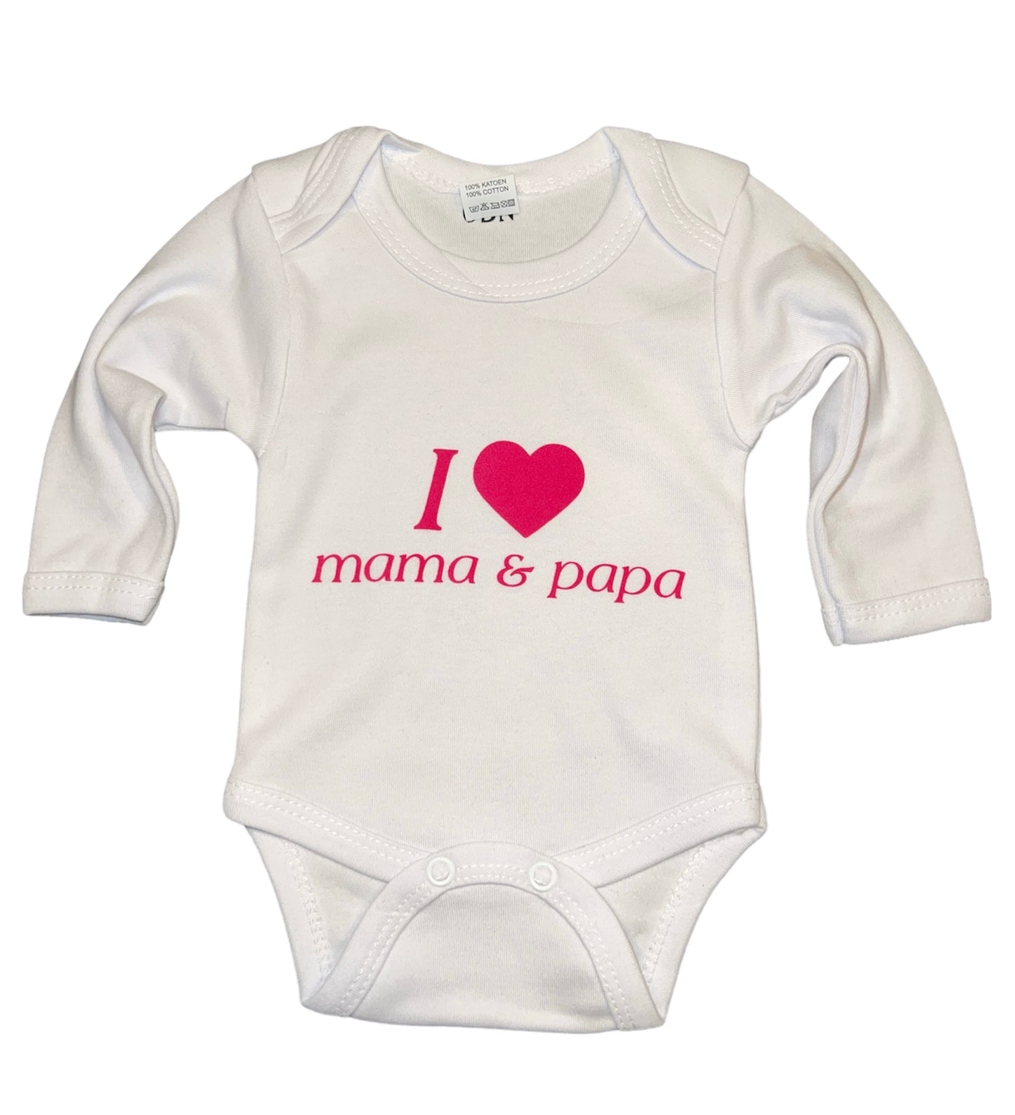 Baby romper met tekst - i love mama & papa