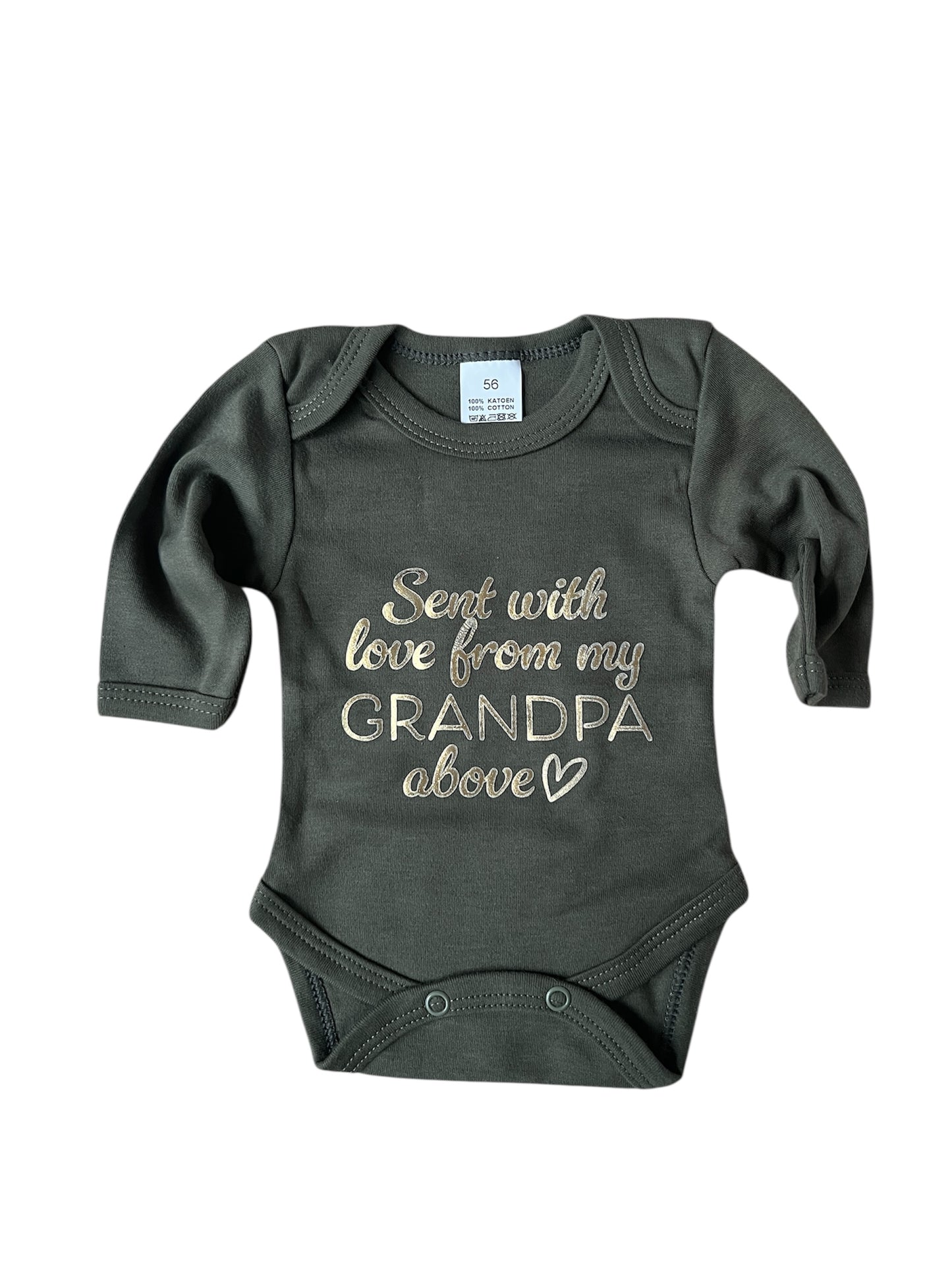 Baby romper met tekst - sent with love from my grandpa above