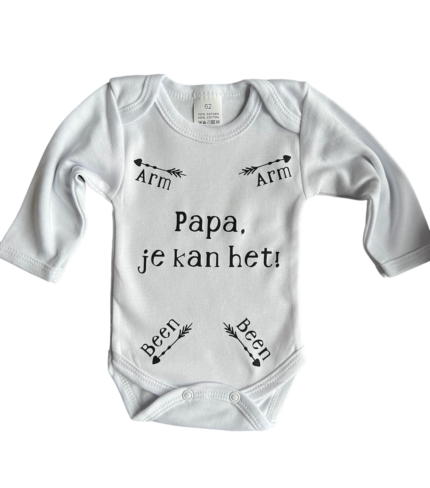 Baby Romper met tekst papa je kan het