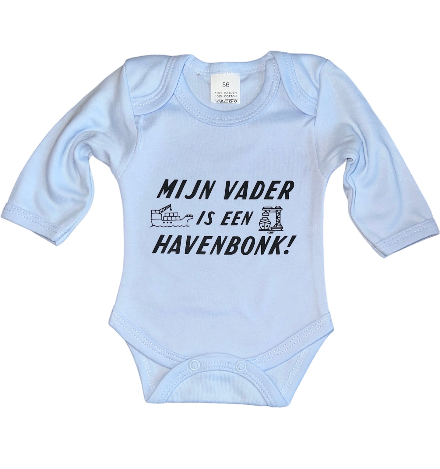 Baby Romper met Tekst mijn vader is een Haven bonk