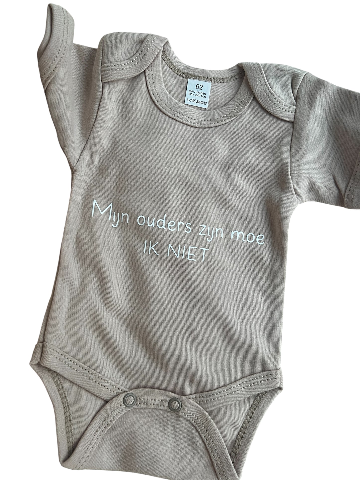 Baby romper met tekst - mijn ouders zijn moe, IK NIET