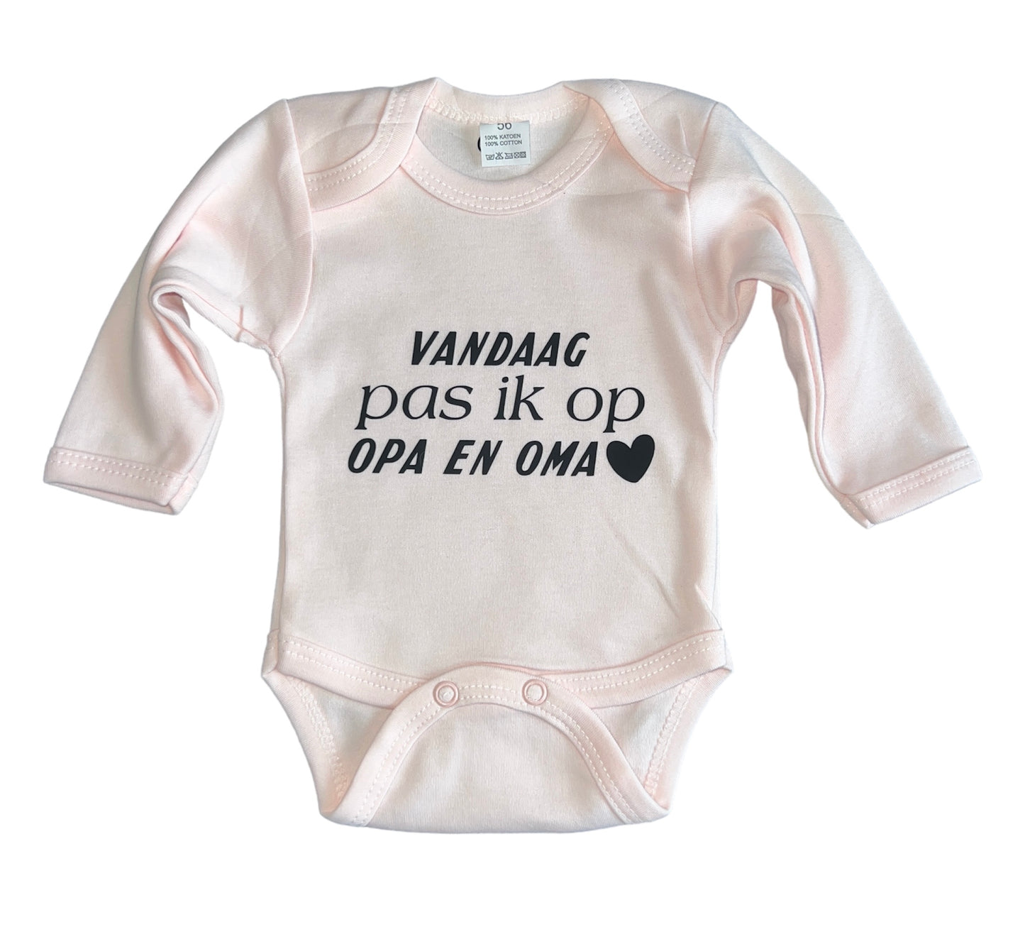 Romper met tekst - vandaag pas ik op opa en oma