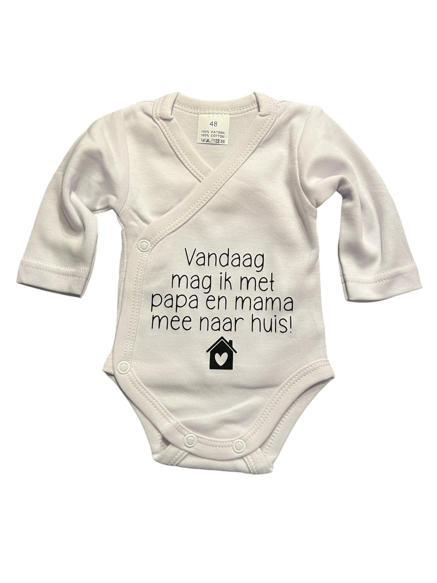 Baby romper maat 48 / 50 met tekst