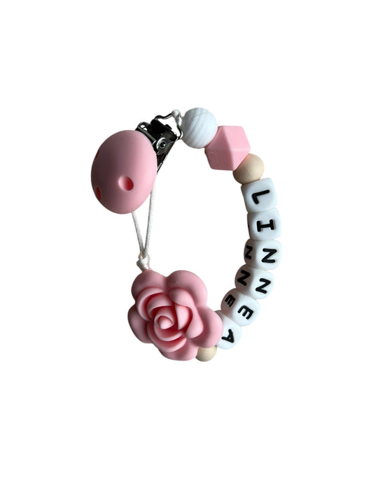 Gepersonaliseerd speenkoord met naam - Linnea