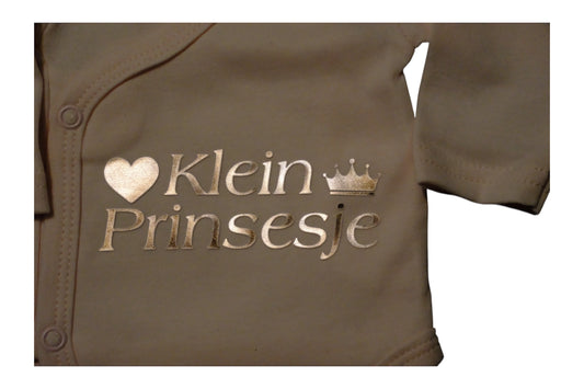 Kleine baby romper met tekst - klein prinsesje