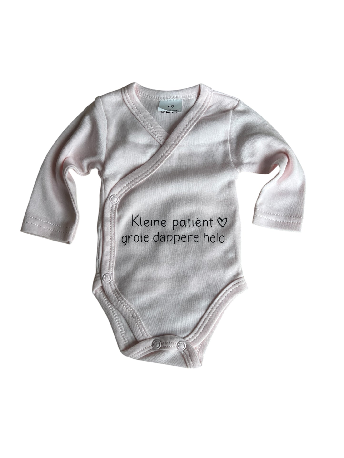 Kleine baby romper met tekst - kleine patiënt, grote dappere held