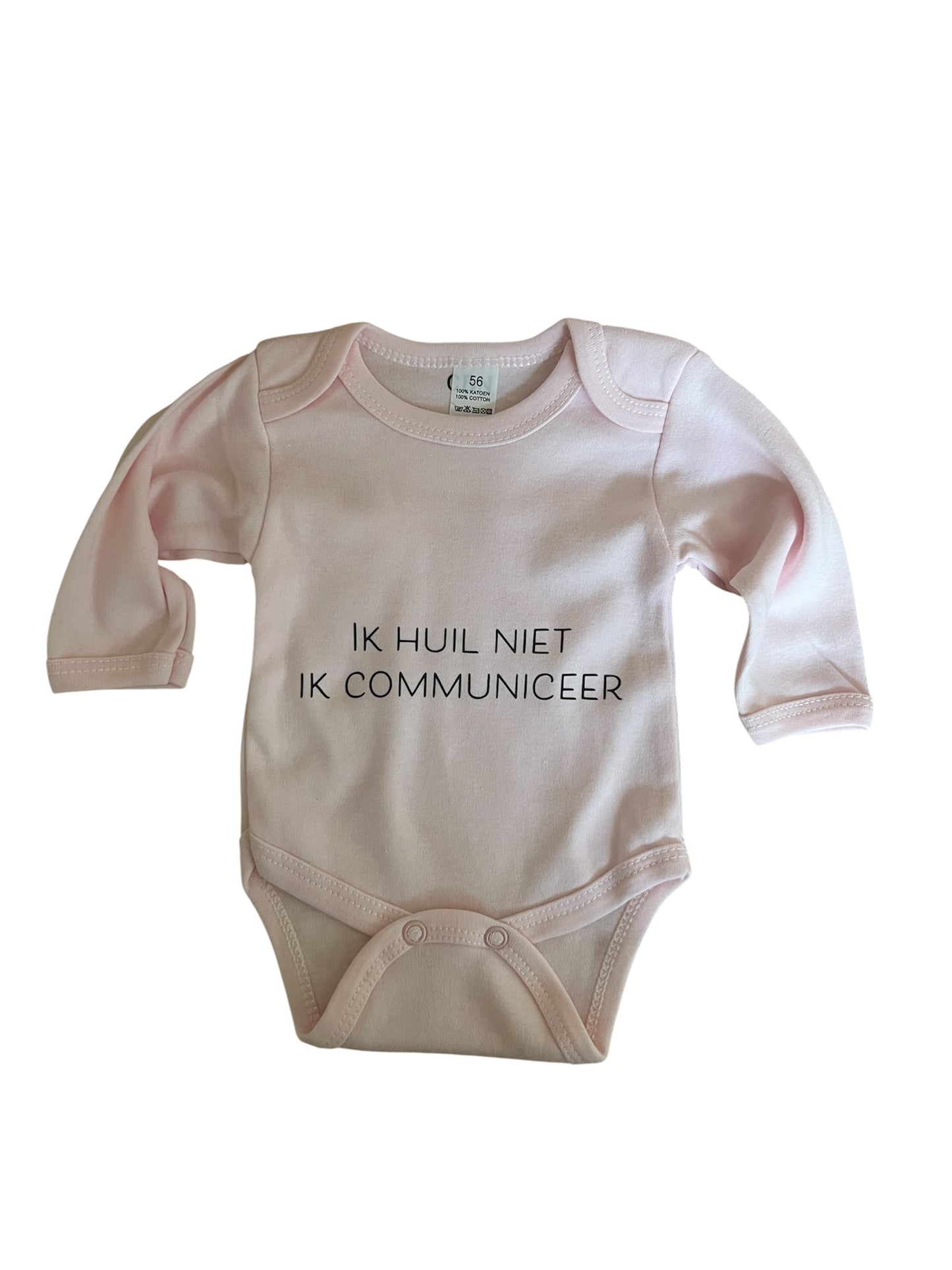Baby romper met tekst - Ik huil niet, ik communiceer