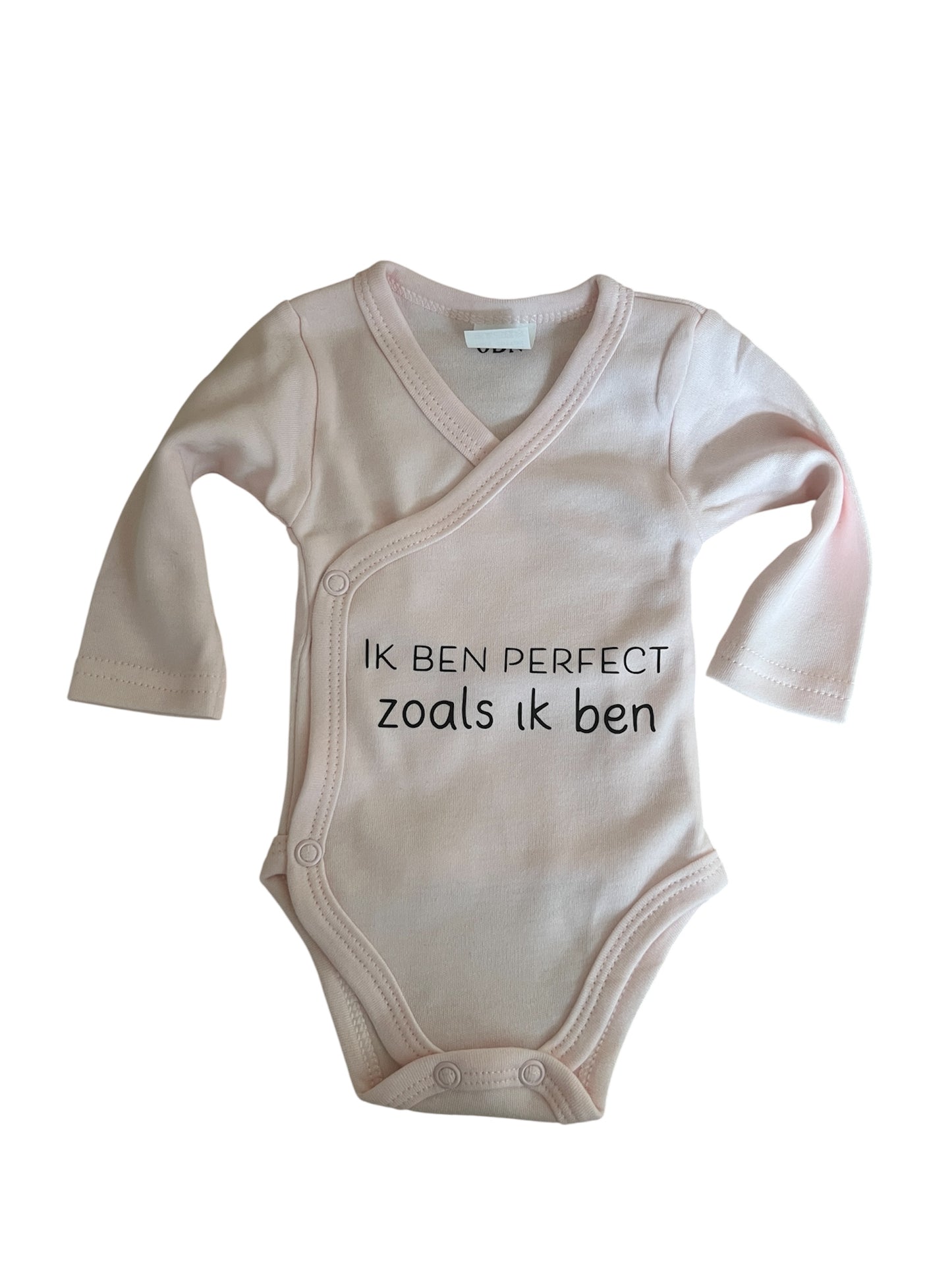 Kleine baby romper met tekst - ik ben perfect zoals ik ben