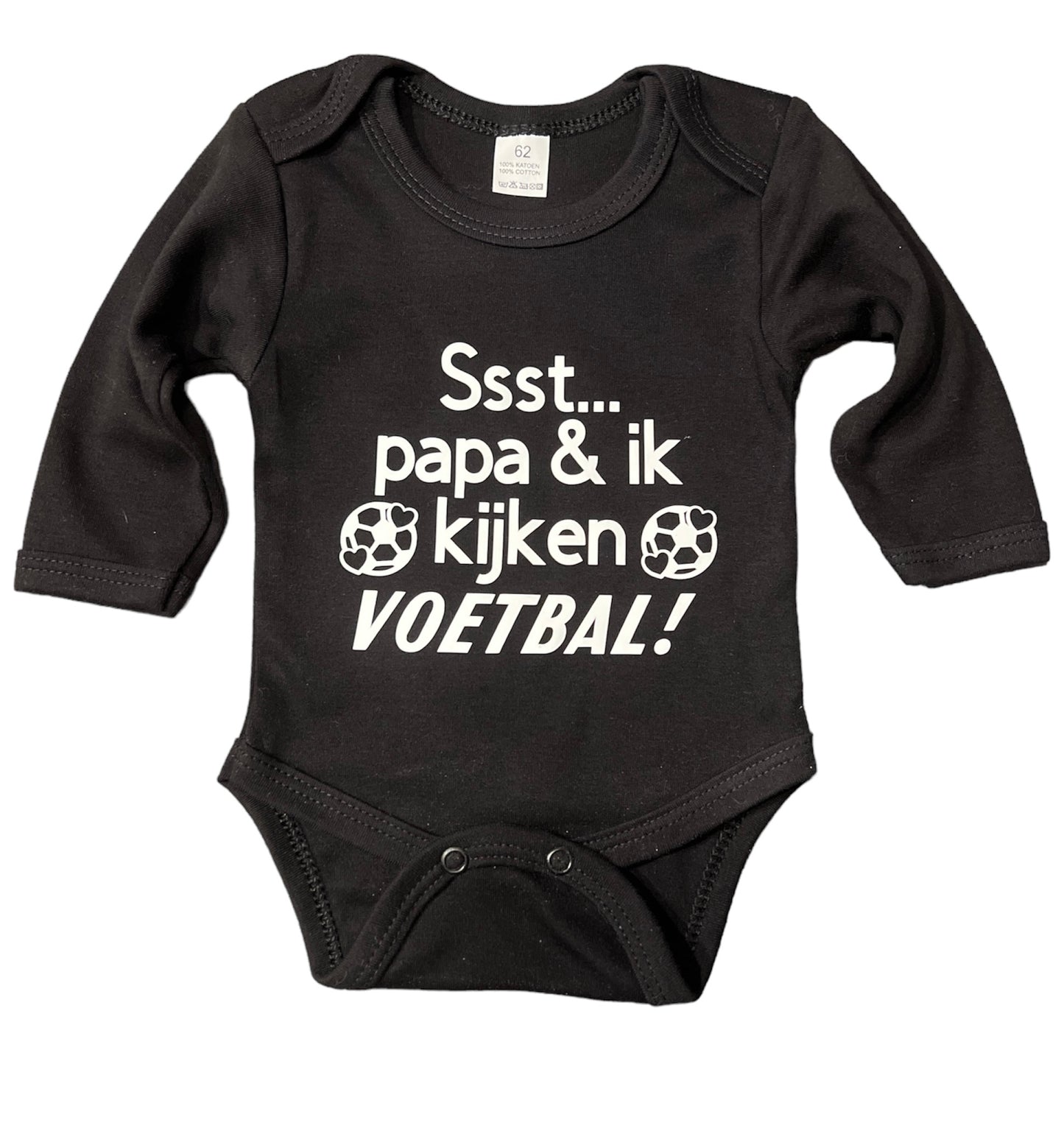 Romper met Tekst ssst Papa en ik kijken voetbal