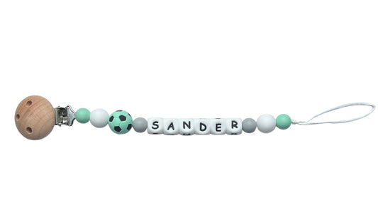 Gepersonaliseerde speenkoord - voetbal Sander