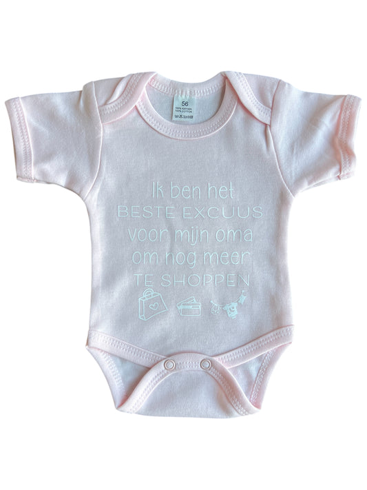 Baby romper met tekst - ik ben het beste excuus voor mijn oma om nog meer te shoppen