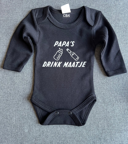 Baby Romper met tekst - papa’s drink maatje