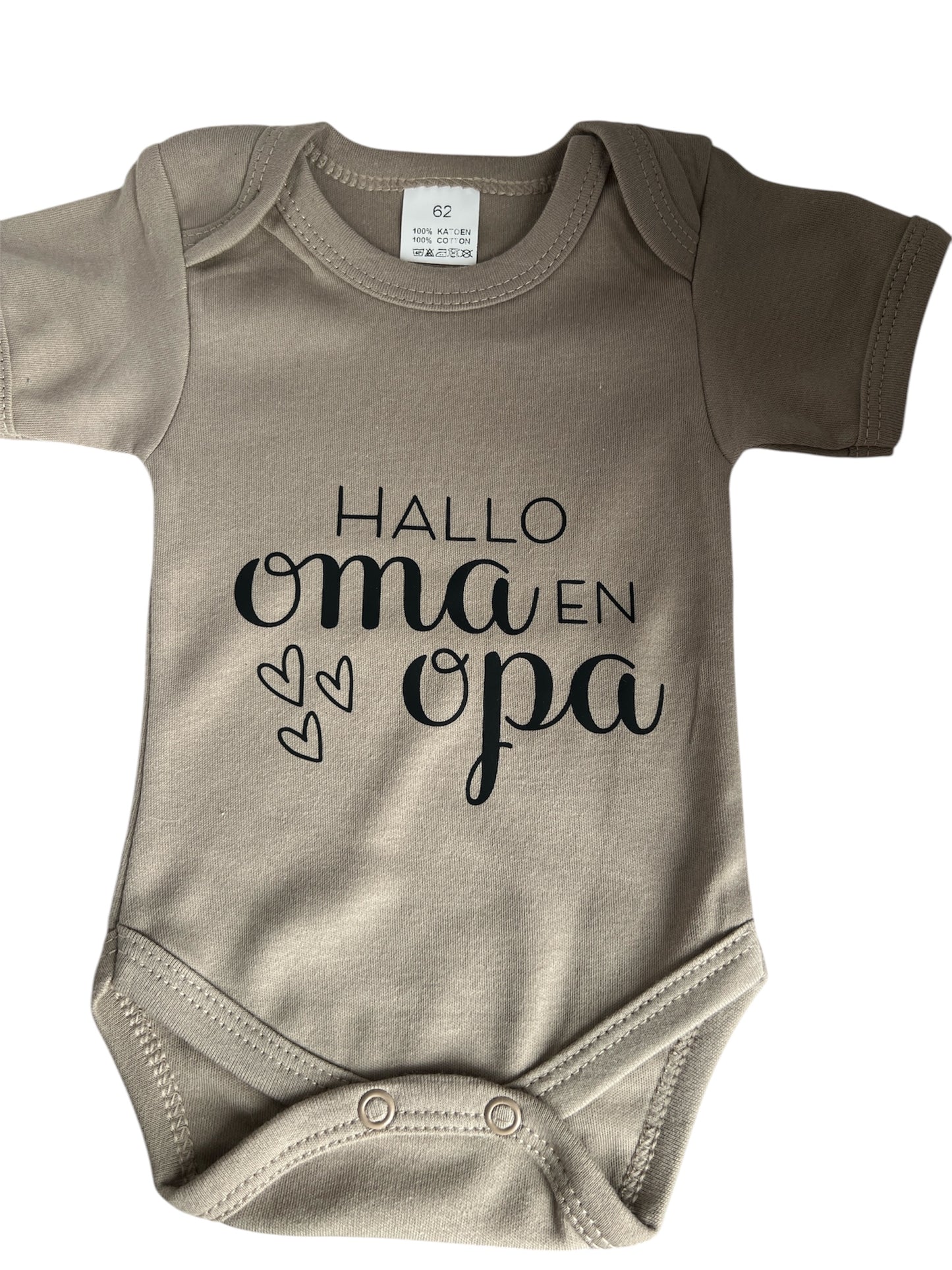 Baby romper met tekst - hallo oma en opa 