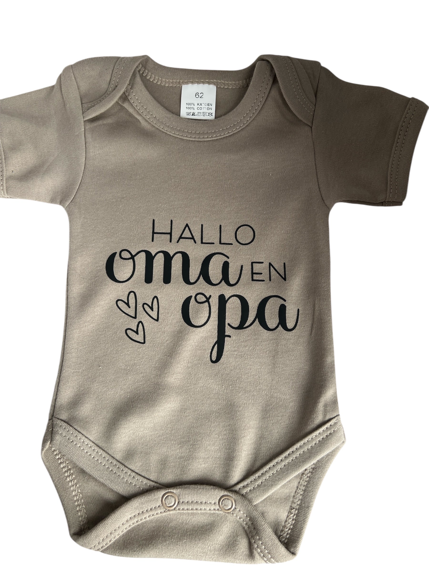 Baby romper met tekst - hallo oma en opa 
