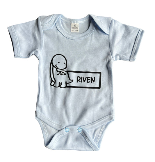 Baby romper met naam - dinosaurus