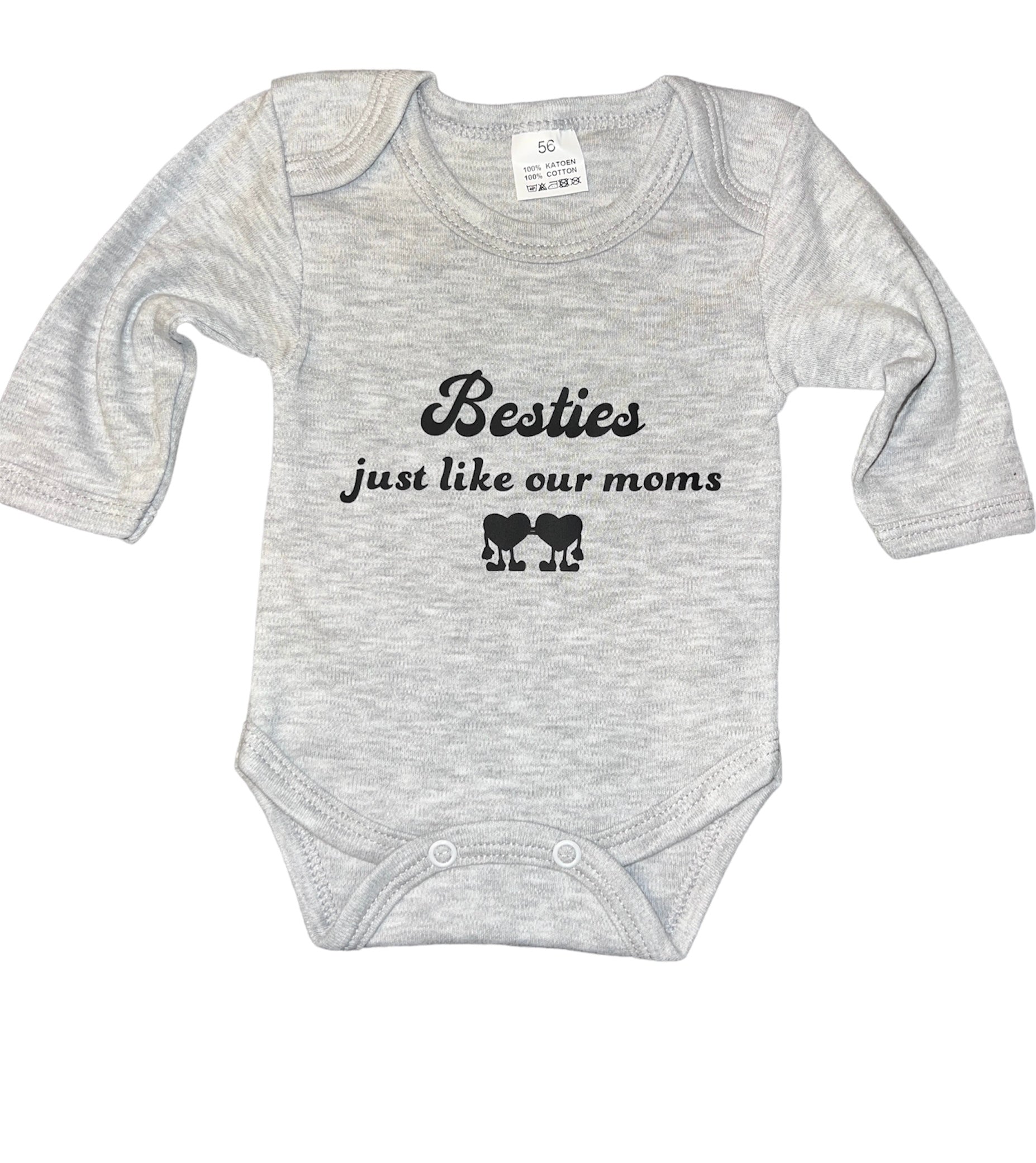 Baby Romper met tekst Besties just like our moms