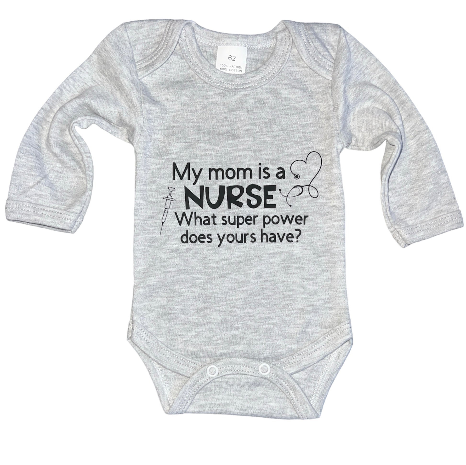 Baby Romper Met tekst my mom is a nurse Engels