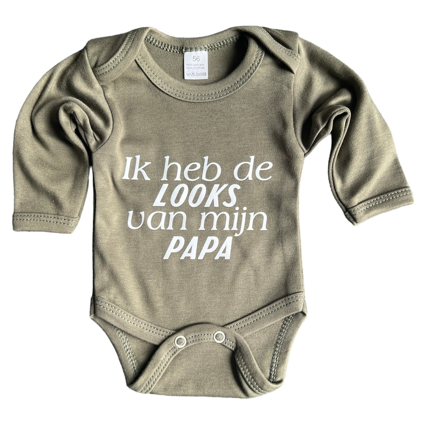 Baby romper met tekst - ik heb de looks van mijn papa 