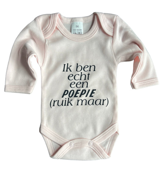 Baby romper met tekst - ik ben echt een poepie 