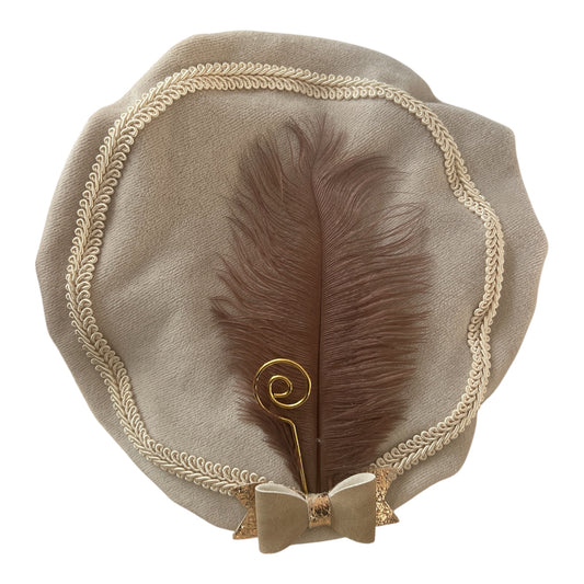 Pietenmuts - beige met strik